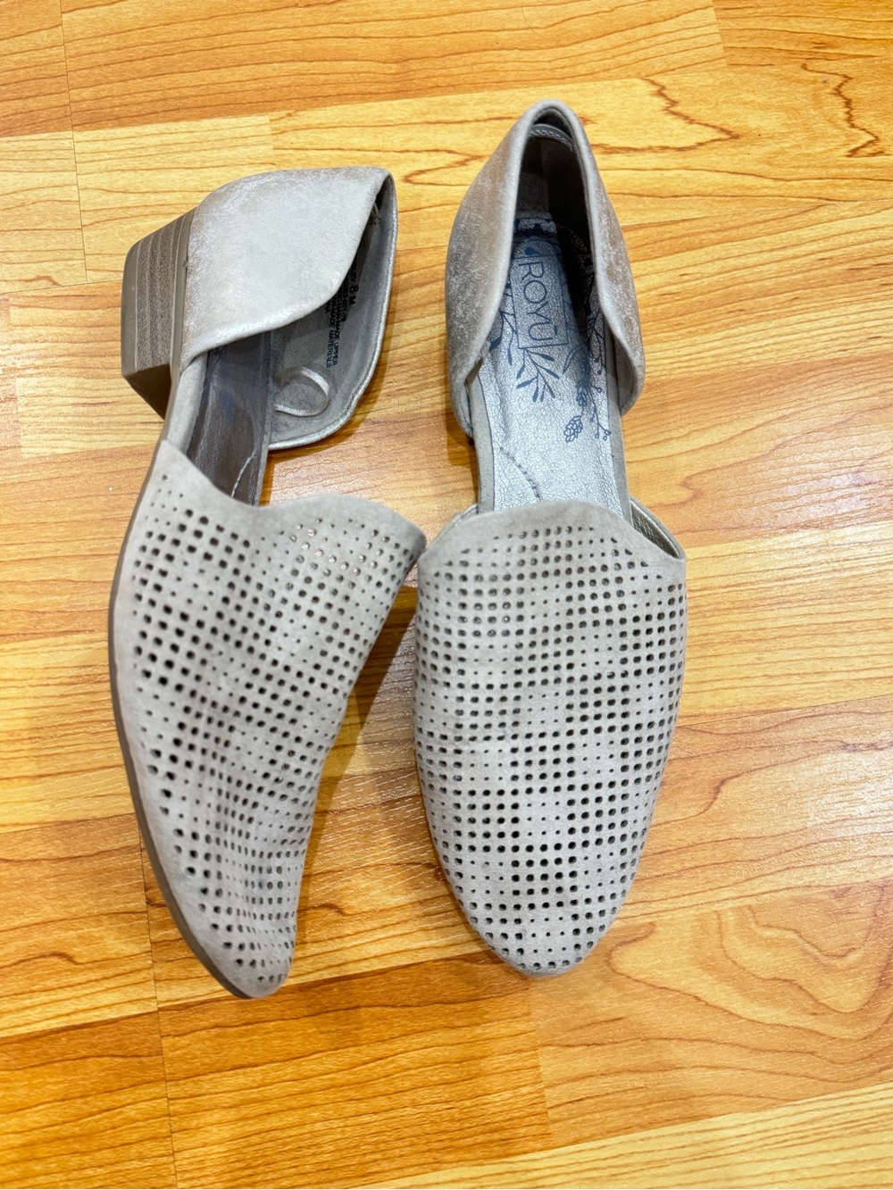 Perforated D'Orsay Flats in Taupe - Comfortable Everyday Loafer